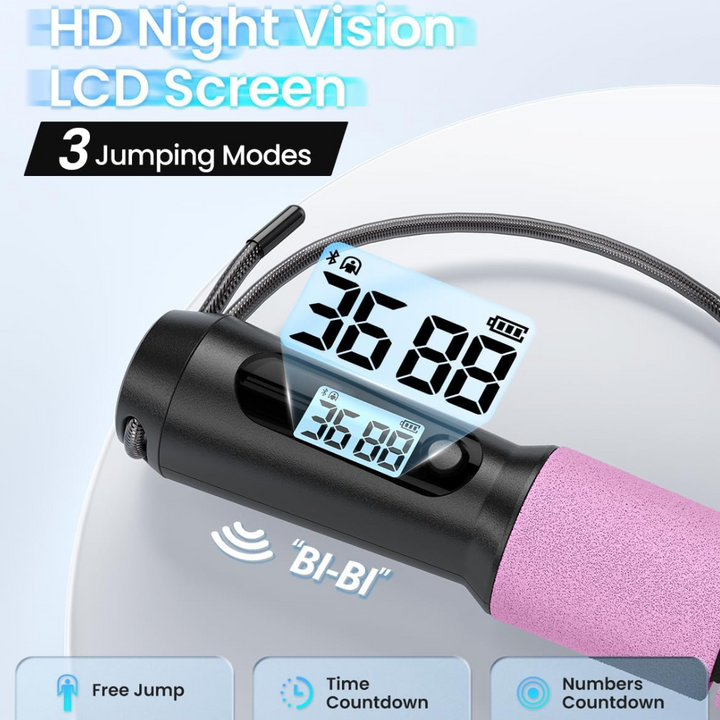 Slim Jump Rope with APP Tracking & Tangle-Free Design-Black-Nora Luxe