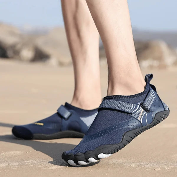 Slip-resistant & Orthopaedic for Men - Barefoot Water Shoes HydroFlex-Blue-3.5-The Livary
