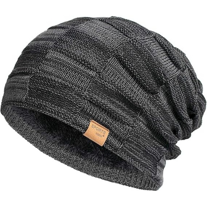 Slouch Beanie – Warm Knitted Winter Hat - Luca-Black-Nora Luxe