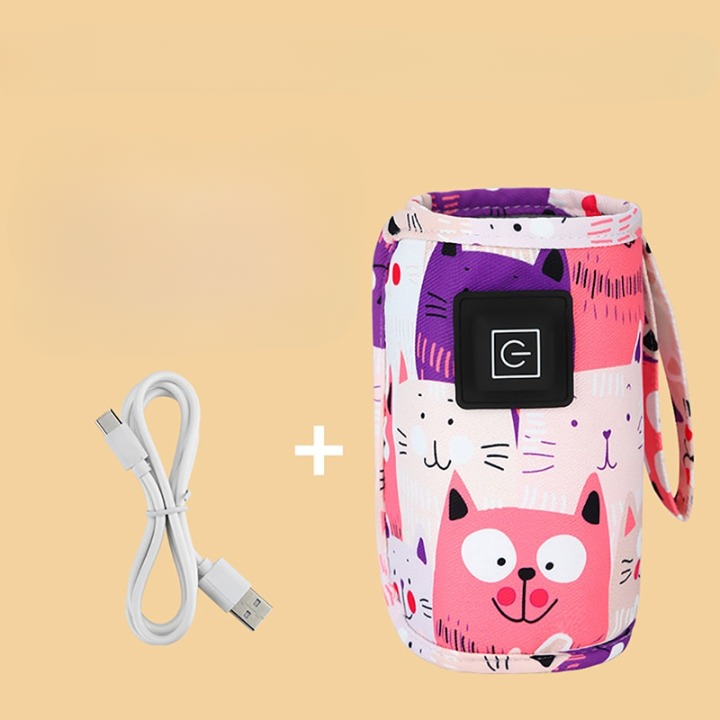 Smart and Portable Bottle Warmer - MilkWarmer Go-Pink-Nora Luxe