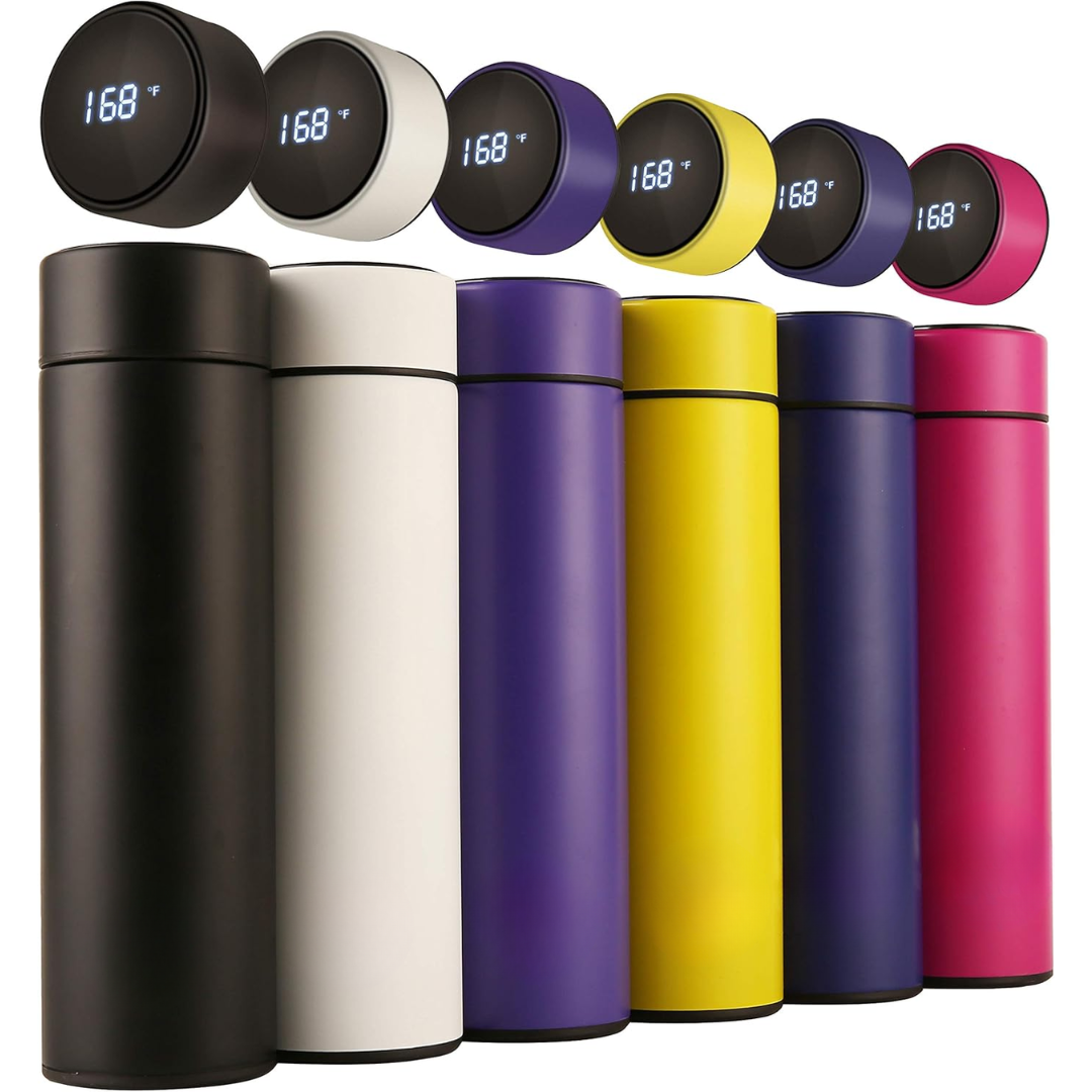 Smart Insulated Bottle with LED Temperature Display-Black-Nora Luxe