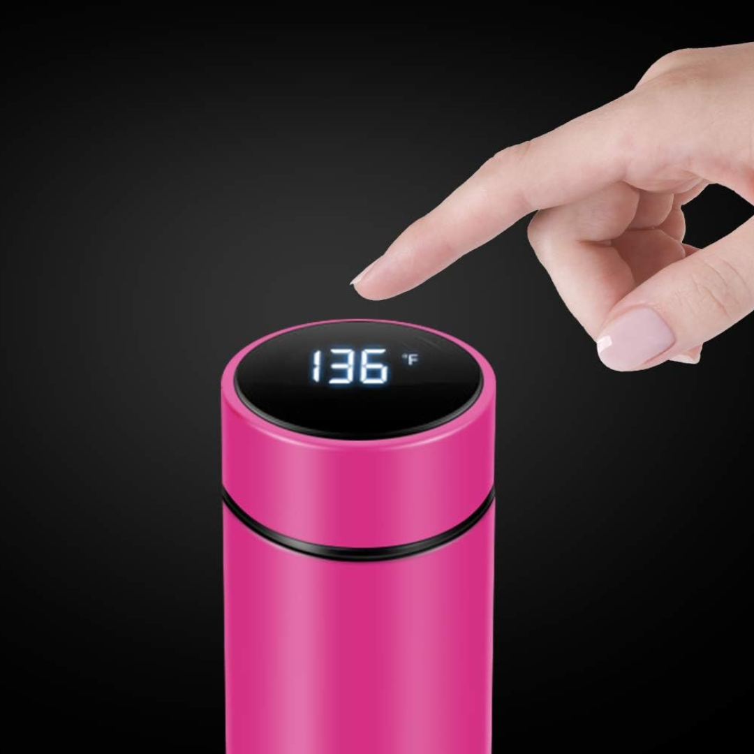 Smart Insulated Bottle with LED Temperature Display-Black-Nora Luxe