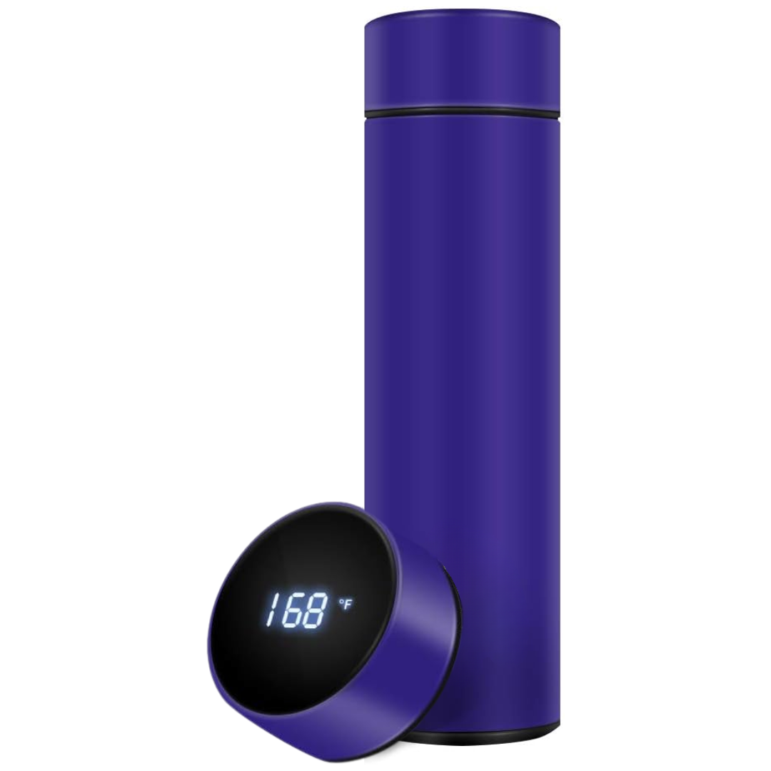 Smart Insulated Bottle with LED Temperature Display-Marine blue-Nora Luxe