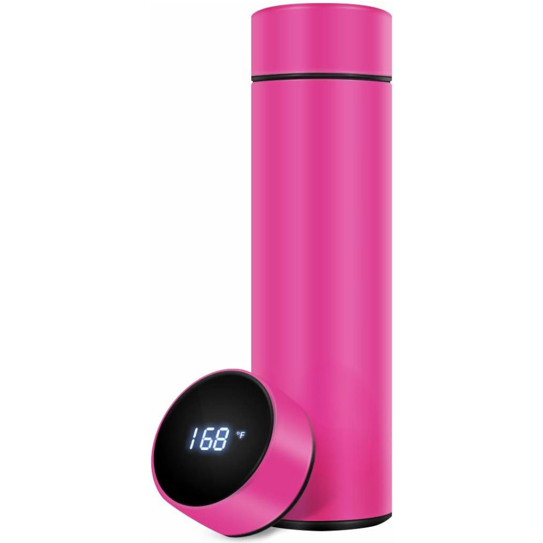 Smart Insulated Bottle with LED Temperature Display-Pink-Nora Luxe
