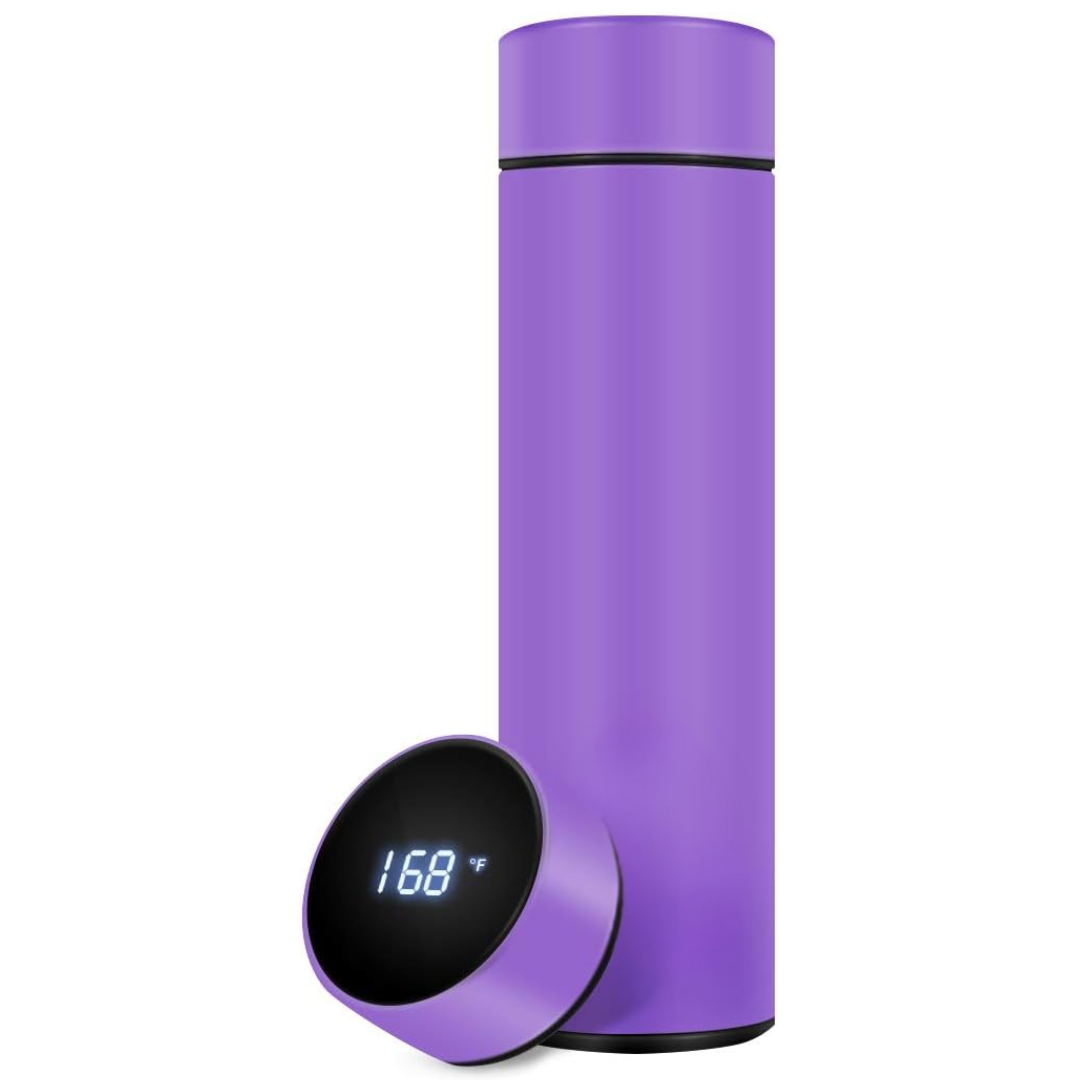 Smart Insulated Bottle with LED Temperature Display-Purple-Nora Luxe