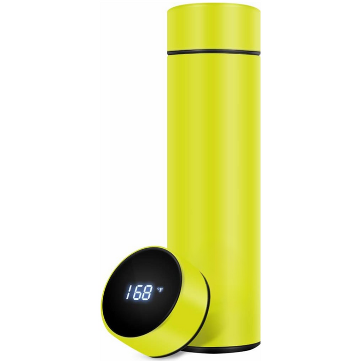 Smart Insulated Bottle with LED Temperature Display-Yellow-Nora Luxe