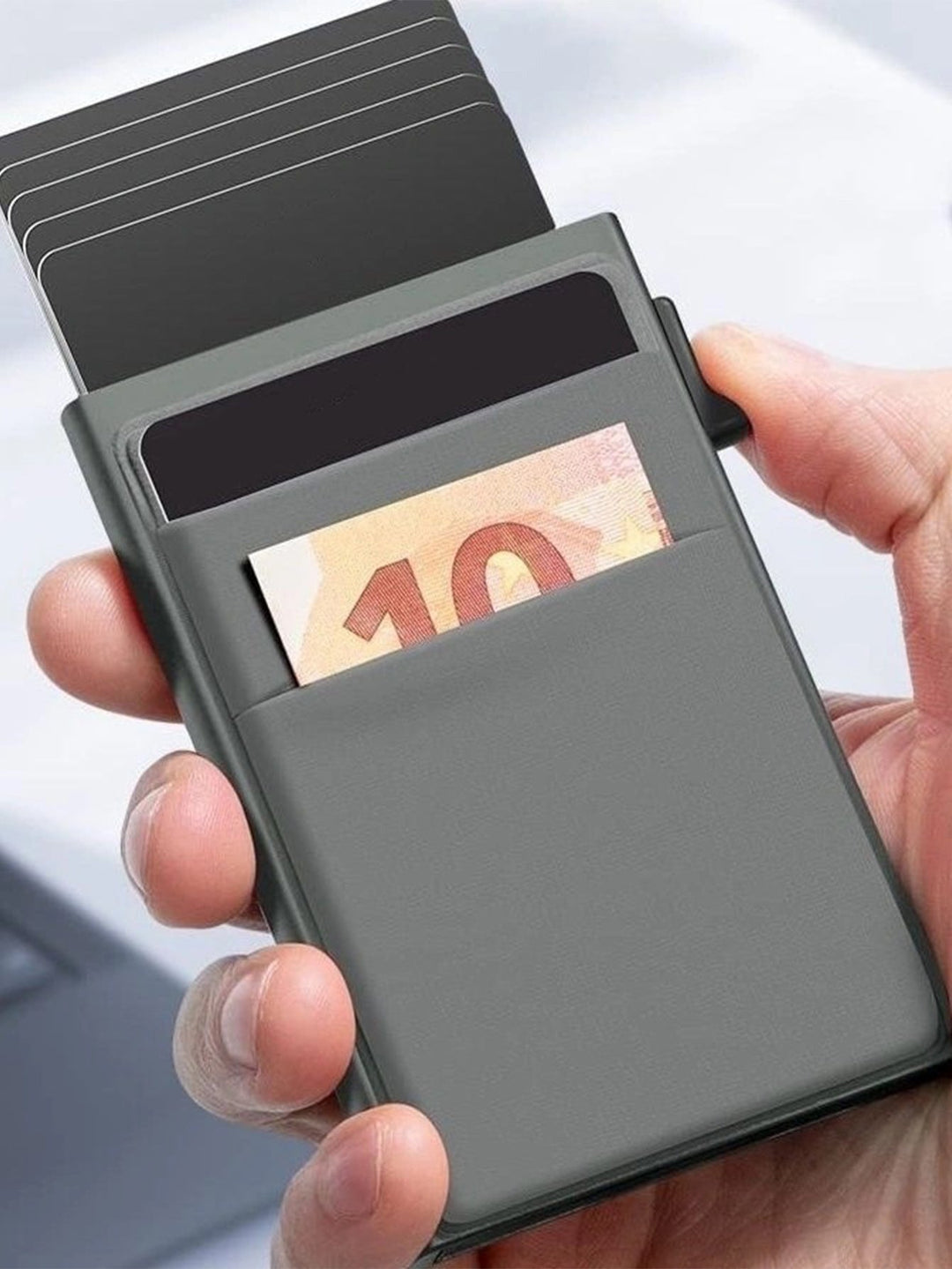 SMART RFID CREDIT CARD HOLDER - THIN MINI METAL WALLET FOR MEN-Black-Nora Luxe