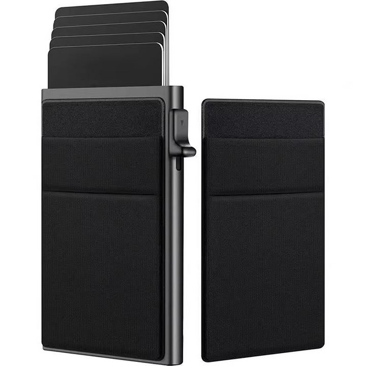 SMART RFID CREDIT CARD HOLDER - THIN MINI METAL WALLET FOR MEN-Black-Nora Luxe