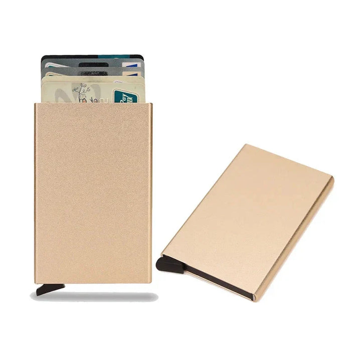 SMART RFID CREDIT CARD HOLDER - THIN MINI METAL WALLET FOR MEN-Style2 Gold-Nora Luxe