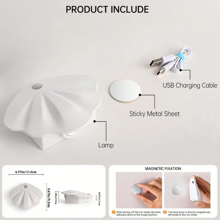 Smart Shell Motion Sensor Lamp - LumiMotion-White-Nora Luxe