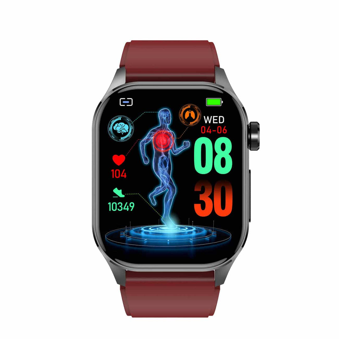 Smartwatch with ECG, Blood Sugar and Blood Pressure Monitoring - HealthSync-Blue-Nora Luxe