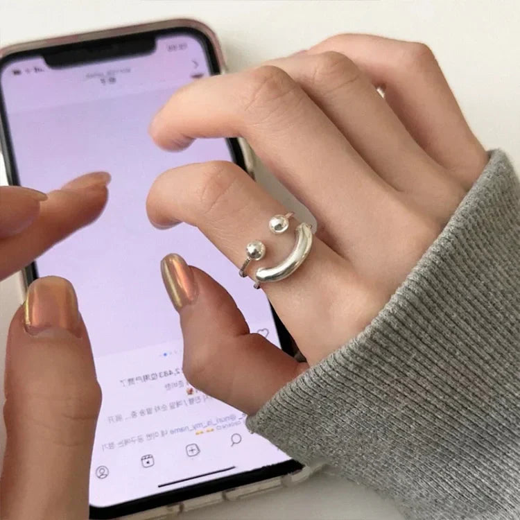 Smiley Adjustable Ring - Mila-Gold-Nora Luxe