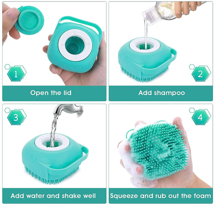 Soft Brush for Bathing & Grooming Pets-Blue-Nora Luxe