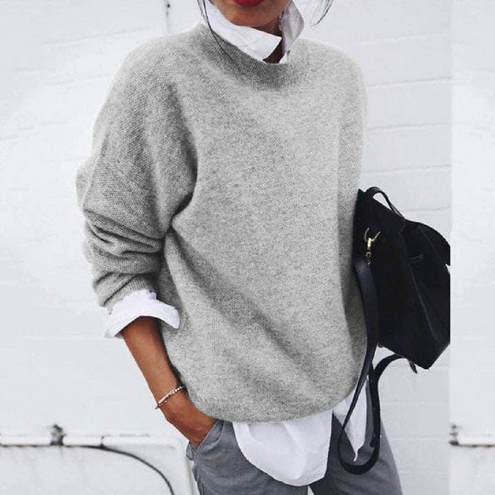 Soft Cashmere Women's Sweater - Elise-Gray-XS-Nora Luxe