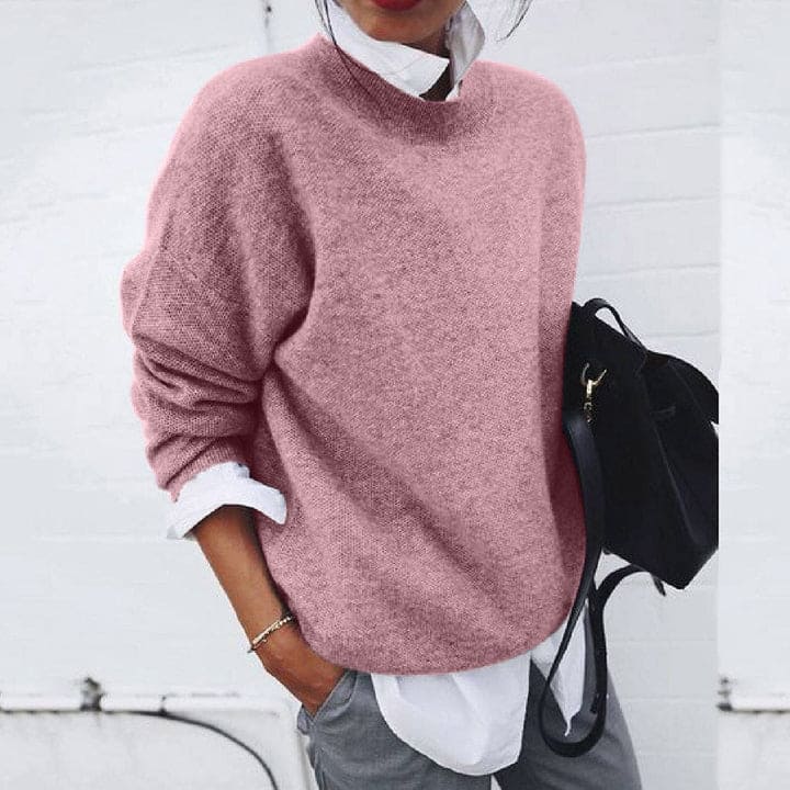Soft Cashmere Women's Sweater - Elise-Pink-XS-Nora Luxe