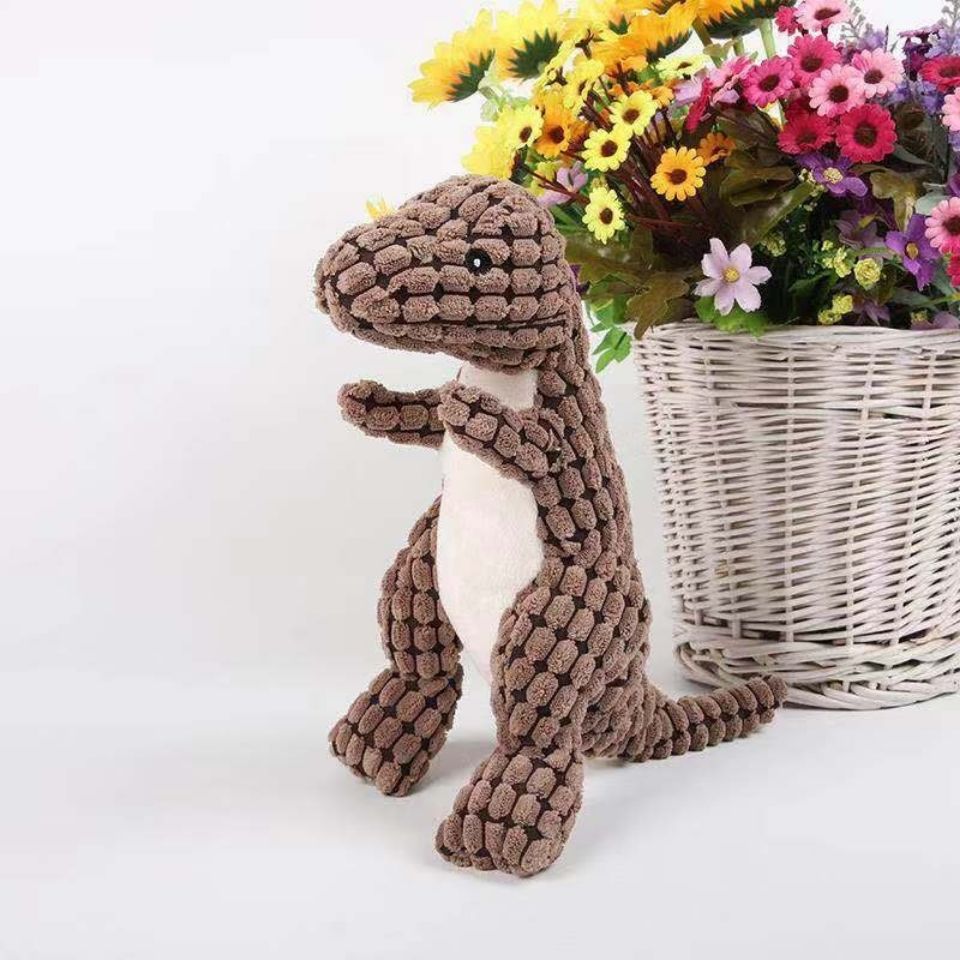 Soft Cuddly Dinosaur for Pets (Buy 1 Get 1 Free) - DinoPal-Brown + Green-Nora Luxe