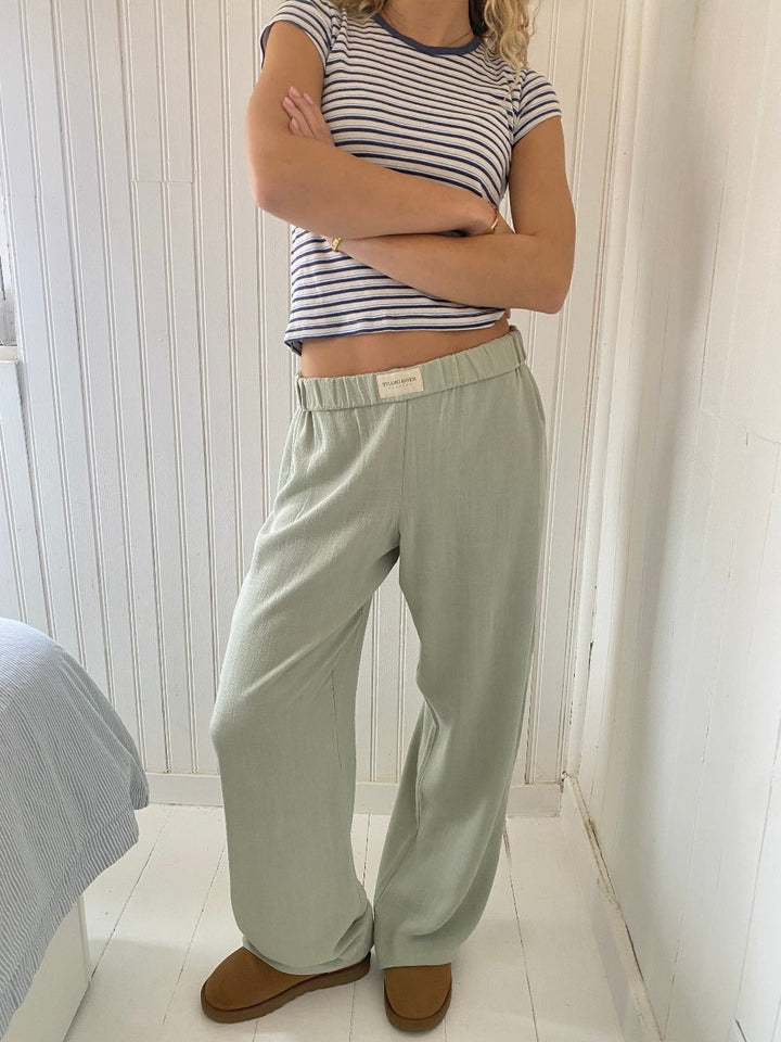 Soft Organic Cotton Lounge Trousers – Sienna-Green-XS-Nora Luxe