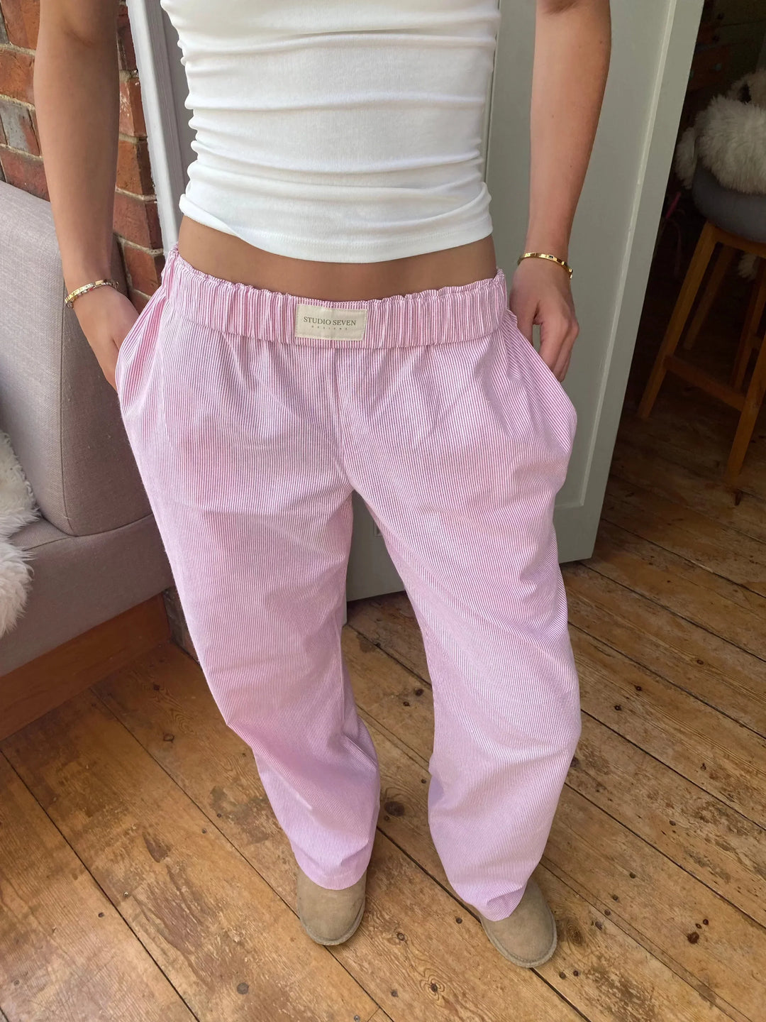 Soft Organic Cotton Lounge Trousers – Sienna-Pink-XS-Nora Luxe