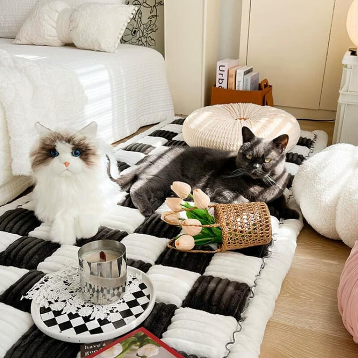 Soft Pet Blanket - CozyCover-Black/White-27.56 inches x 59.06 inches-Nora Luxe