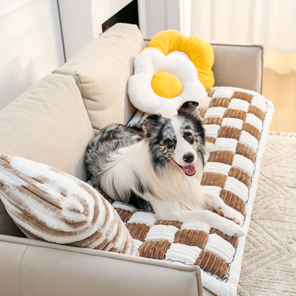 Soft Pet Blanket - CozyCover-Brown/White-27.56 inches x 59.06 inches-Nora Luxe