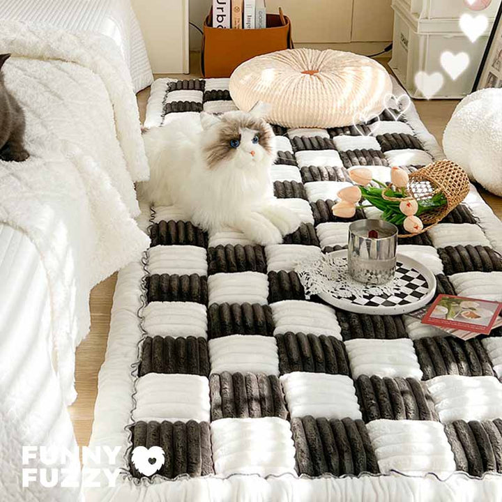 Soft Pet Blanket - CozyCover-Brown/White-27.56 inches x 59.06 inches-Nora Luxe