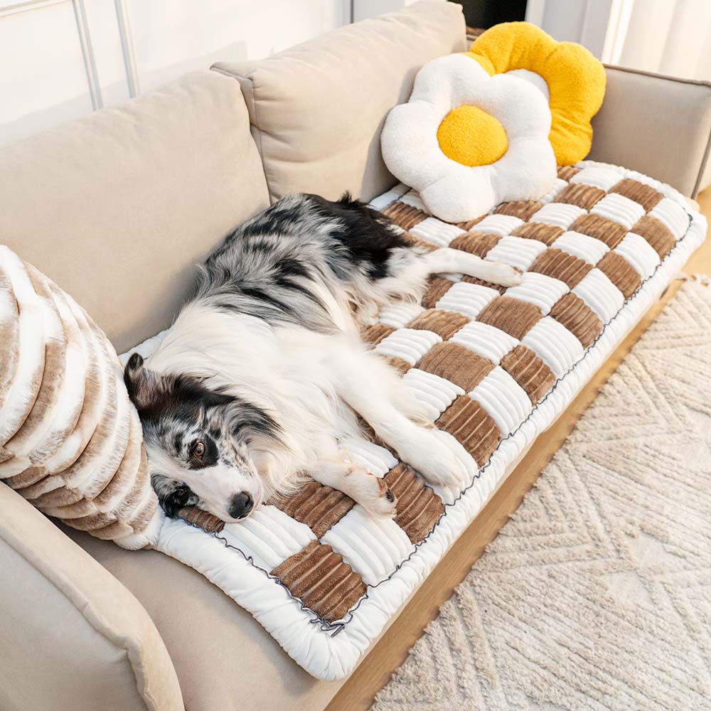 Soft Pet Blanket - CozyCover-Brown/White-27.56 inches x 59.06 inches-Nora Luxe