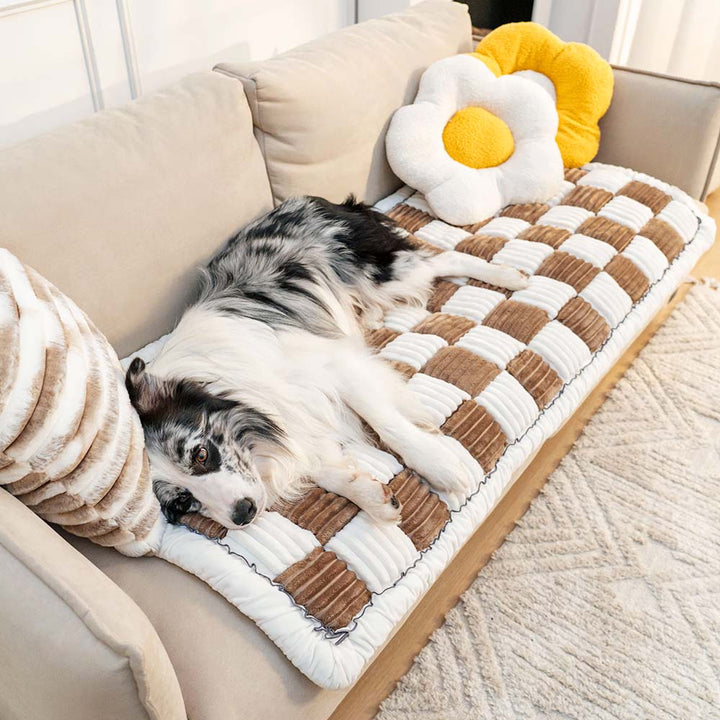 Soft Pet Blanket - CozyCover-Brown/White-27.56 inches x 59.06 inches-Nora Luxe