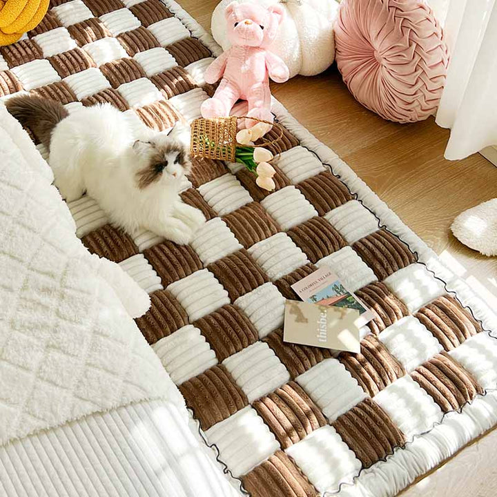 Soft Pet Blanket - CozyCover-Brown/White-27.56 inches x 59.06 inches-Nora Luxe