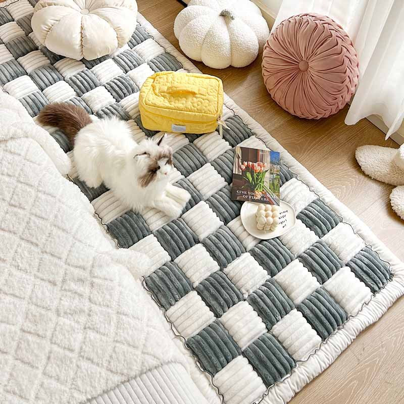 Soft Pet Blanket - CozyCover-Gray/White-27.56 inches x 59.06 inches-Nora Luxe