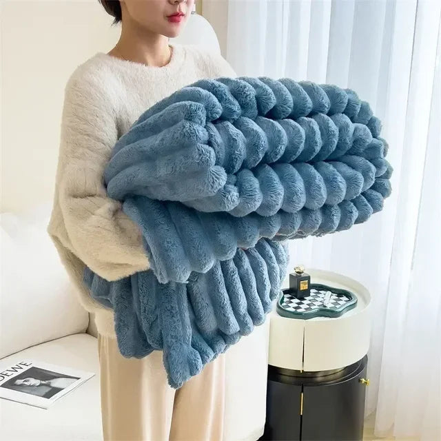 Soft Plush Maxi Blanket - LuxuraWrap-Blue-47.2 × 78.7 in-Nora Luxe