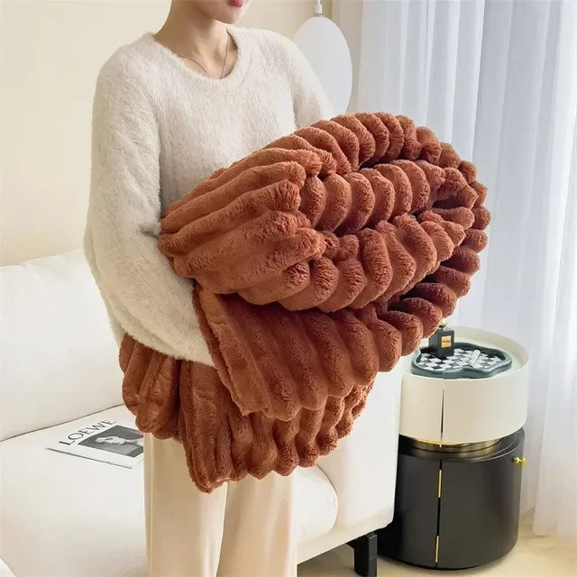 Soft Plush Maxi Blanket - LuxuraWrap-Brown-47.2 × 78.7 in-Nora Luxe