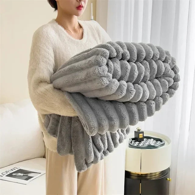 Soft Plush Maxi Blanket - LuxuraWrap-Cream-47.2 × 78.7 in-Nora Luxe