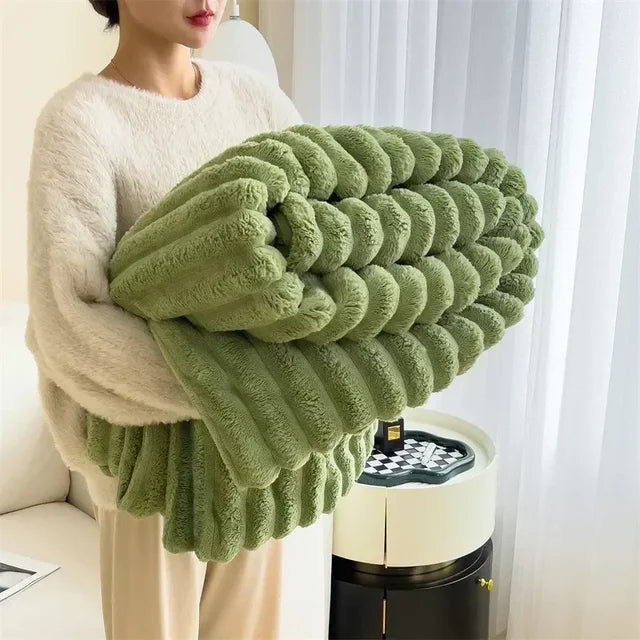 Soft Plush Maxi Blanket - LuxuraWrap-Green-47.2 × 78.7 in-Nora Luxe