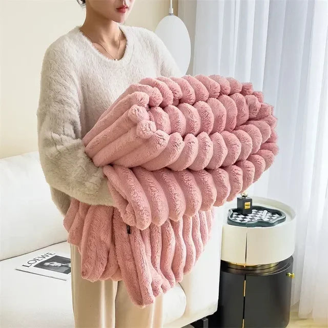 Soft Plush Maxi Blanket - LuxuraWrap-Pink-47.2 × 78.7 in-Nora Luxe