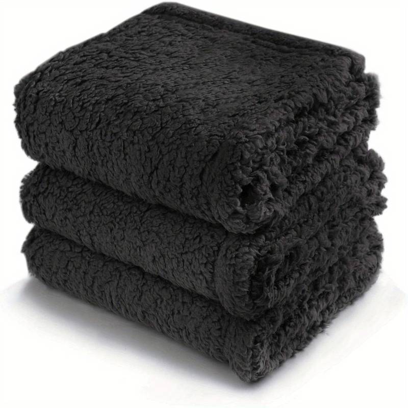Soft Puppy Blanket - SnuggleFur Fleece-Black-31.49x39.37inches-Nora Luxe