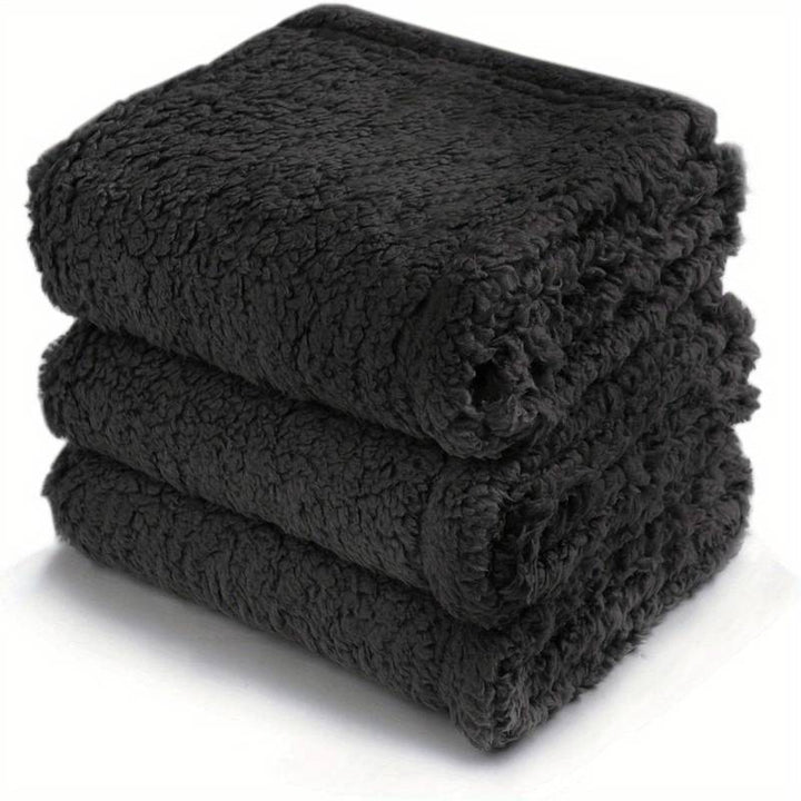 Soft Puppy Blanket - SnuggleFur Fleece-Black-31.49x39.37inches-Nora Luxe