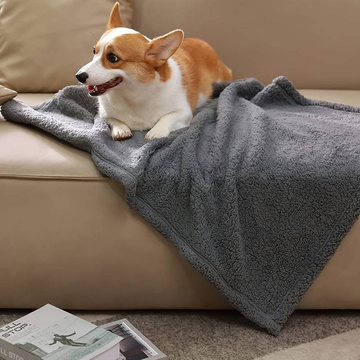 Soft Puppy Blanket - SnuggleFur Fleece-Gray-31.49x39.37inches-Nora Luxe