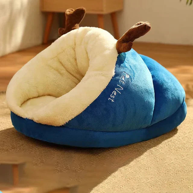 Soft Snuggle Bed for Cats and Dogs - SnugglePaw-Blue-S-Nora Luxe