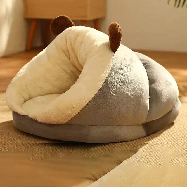 Soft Snuggle Bed for Cats and Dogs - SnugglePaw-Gray-S-Nora Luxe