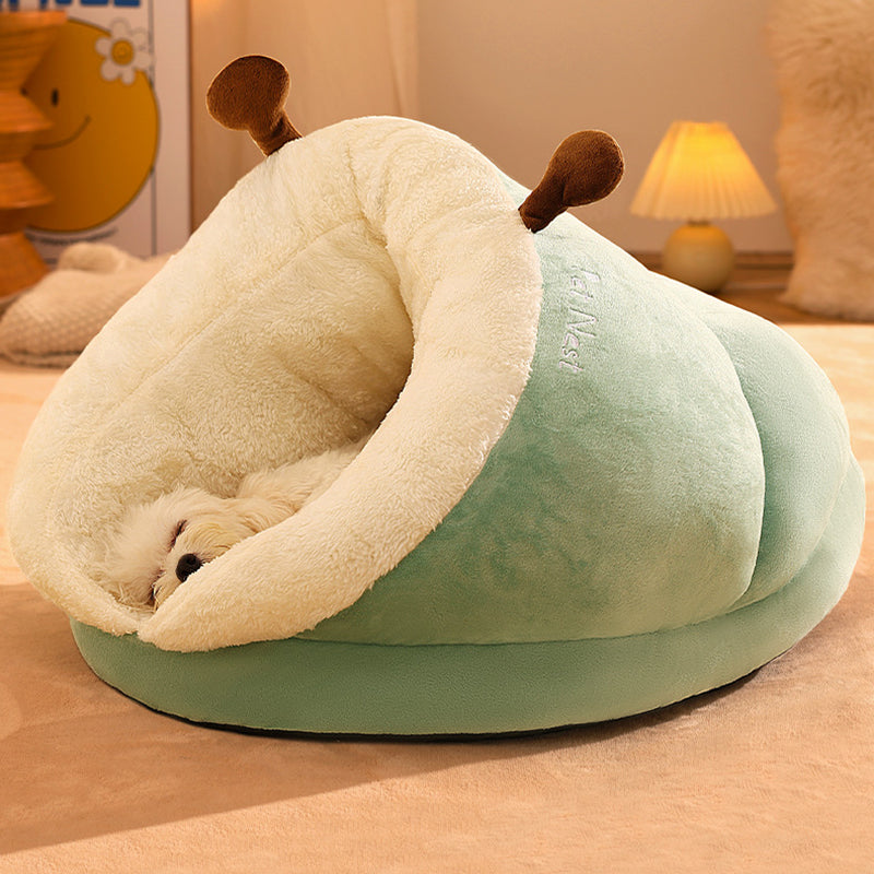 Soft Snuggle Bed for Cats and Dogs - SnugglePaw-Green-S-Nora Luxe