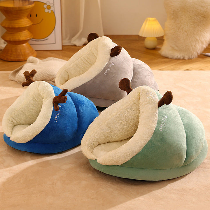 Soft Snuggle Bed for Cats and Dogs - SnugglePaw-Green-S-Nora Luxe