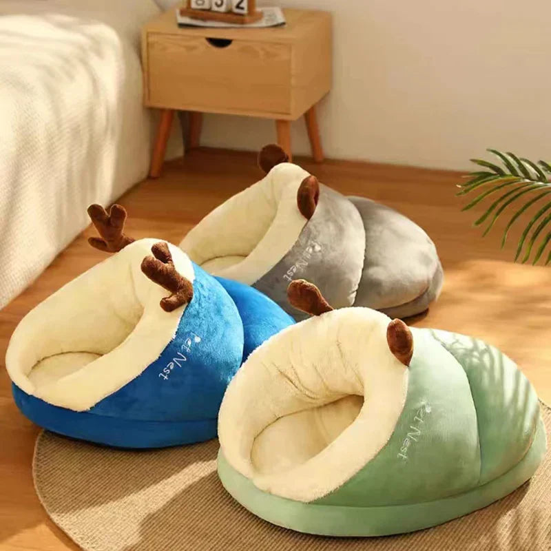 Soft Snuggle Bed for Cats and Dogs - SnugglePaw-Green-S-Nora Luxe