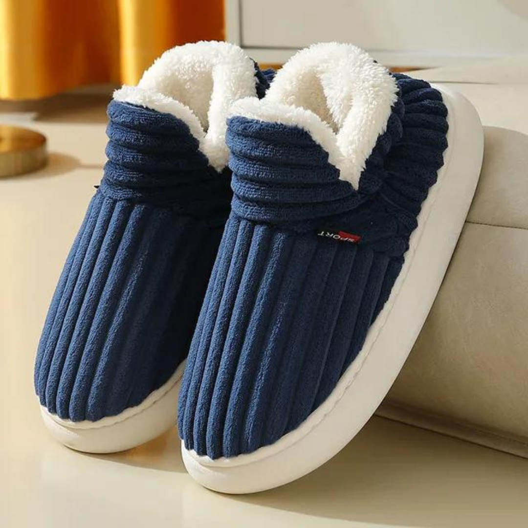 Soft, Warm Slippers - WarmHaven-Blue-5.0-Nora Luxe