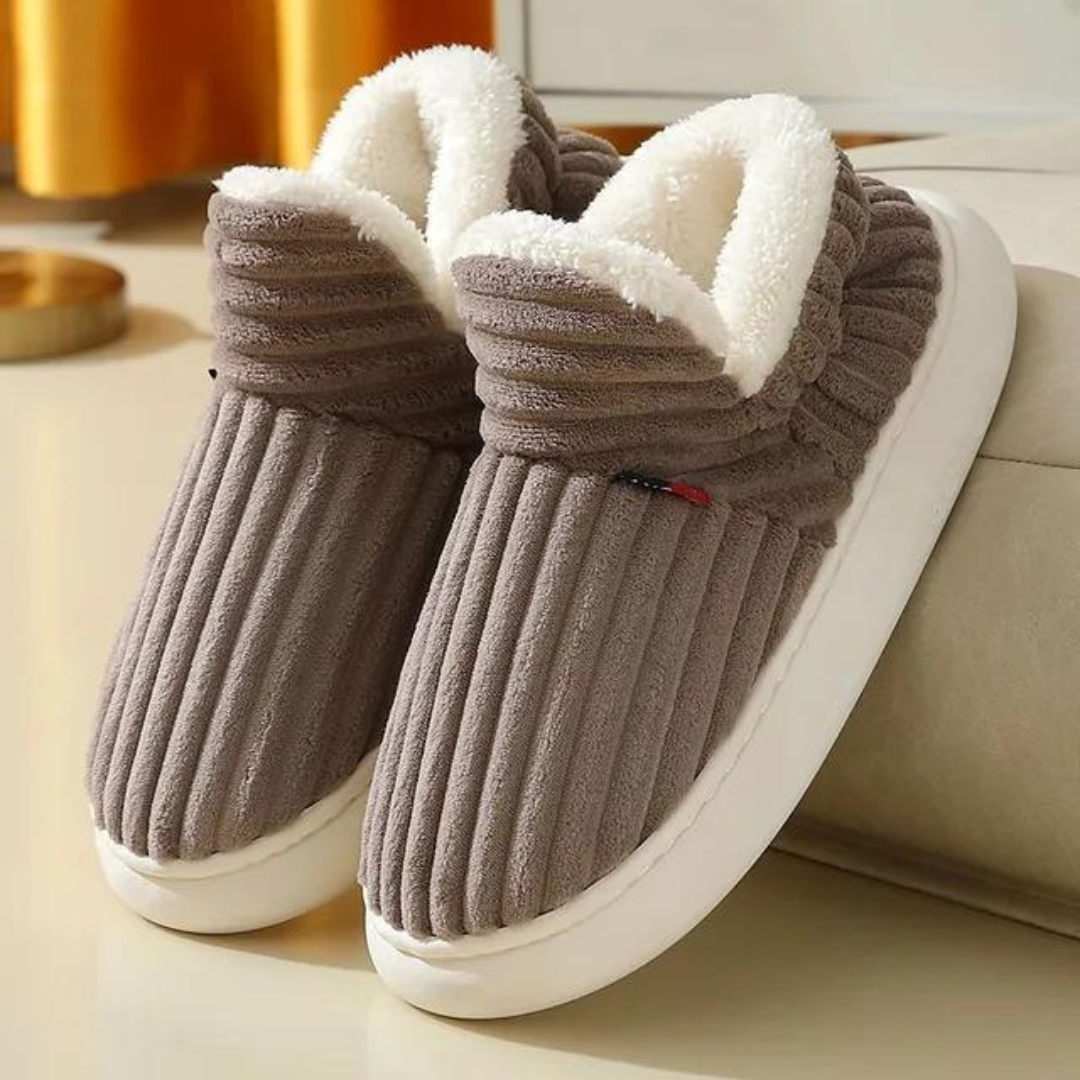 Soft, Warm Slippers - WarmHaven-Brown-5.0-Nora Luxe