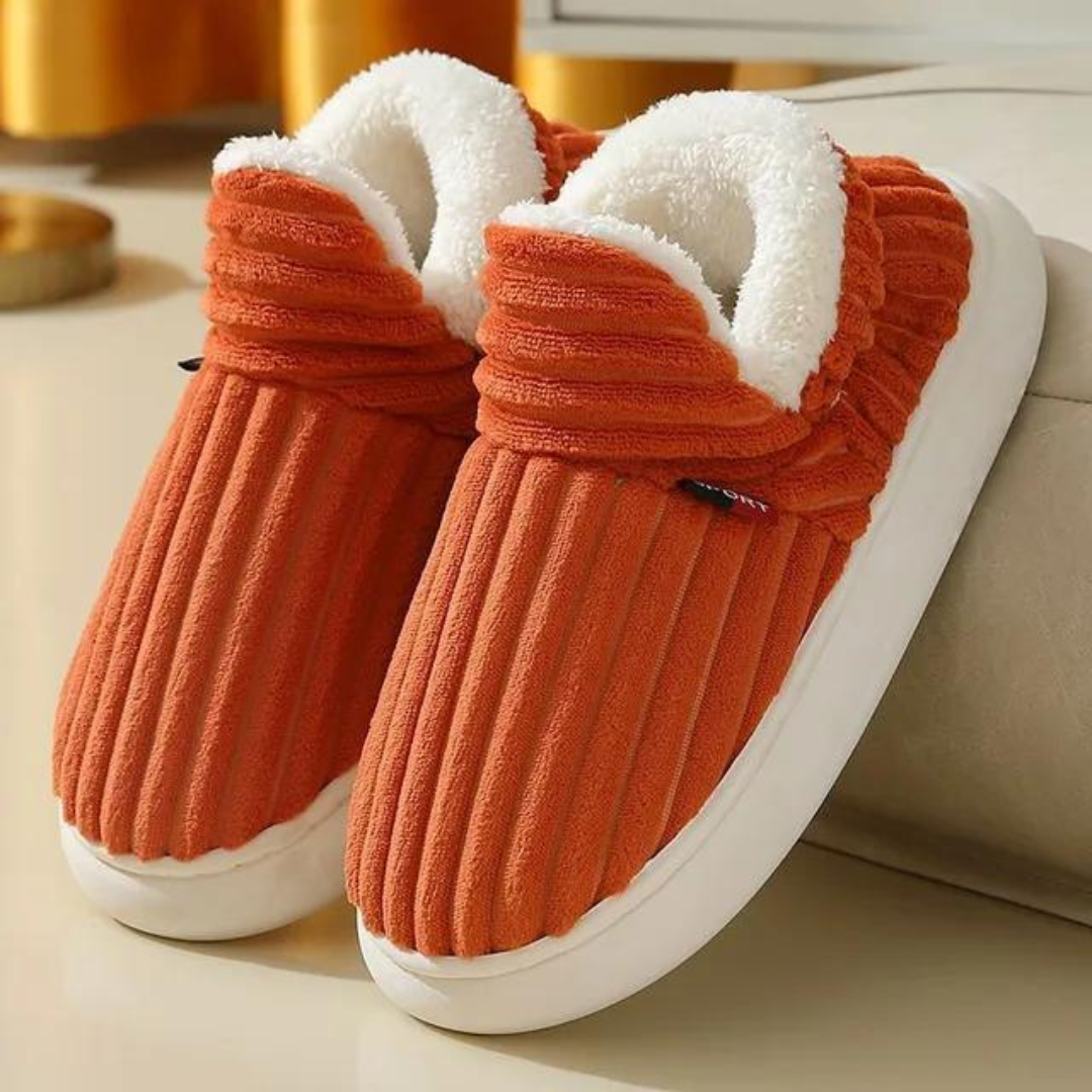 Soft, Warm Slippers - WarmHaven-Orange-3.5-Nora Luxe