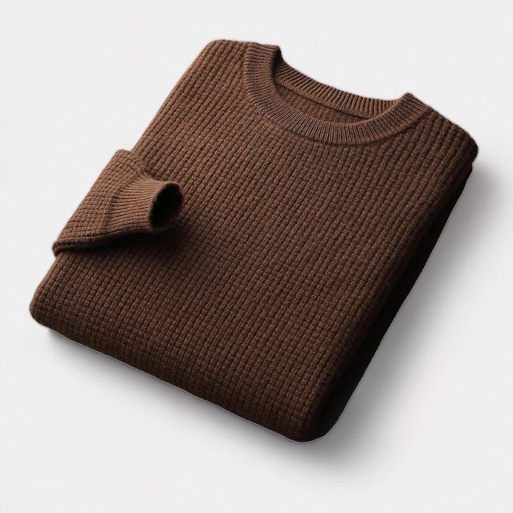 Soft Wool Men's Sweater - Norbert-Coffee-XS-Nora Luxe
