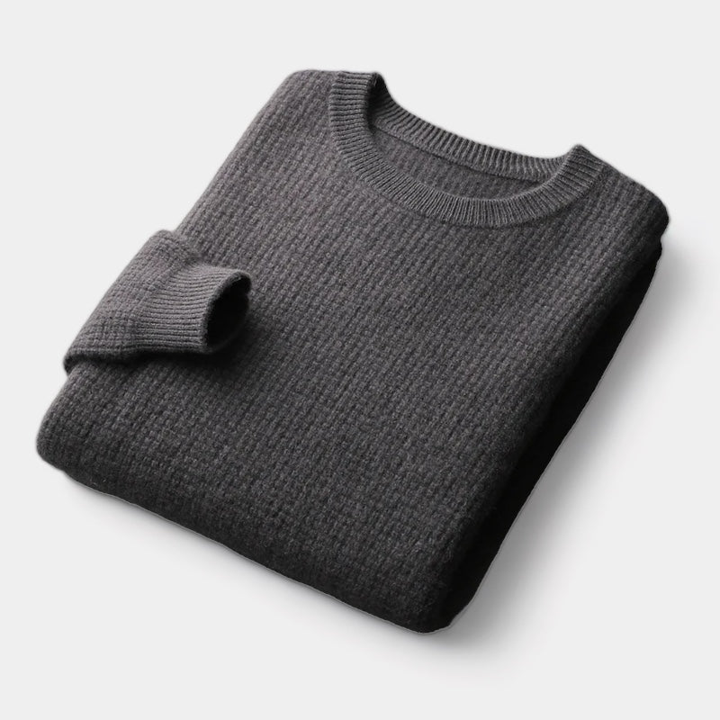 Soft Wool Men's Sweater - Norbert-Dark Gray-XS-Nora Luxe