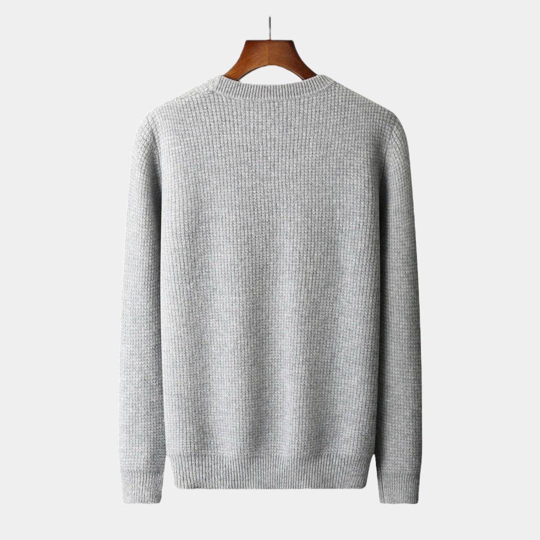 Soft Wool Men's Sweater - Norbert-Gray-XS-Nora Luxe