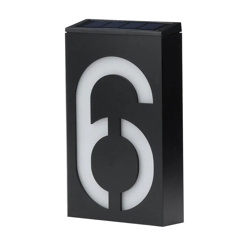 Solar-powered House Number - SolarSign-6-The Livary