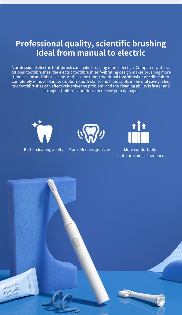 SONIC ELECTRIC TOOTHBRUSH - WATERPROOF AND USB RECHARGEABLE-White-Nora Luxe